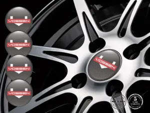 Vossen Decals on Wheels Style Racing Domed Stickers